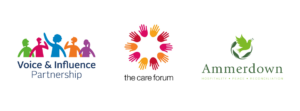 Voice and Influence Partnership logo and The Care Forum logo and The Ammerdown Centre logo in a row together