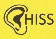 HISS Logo, an ear and the word HISS on a yellow background