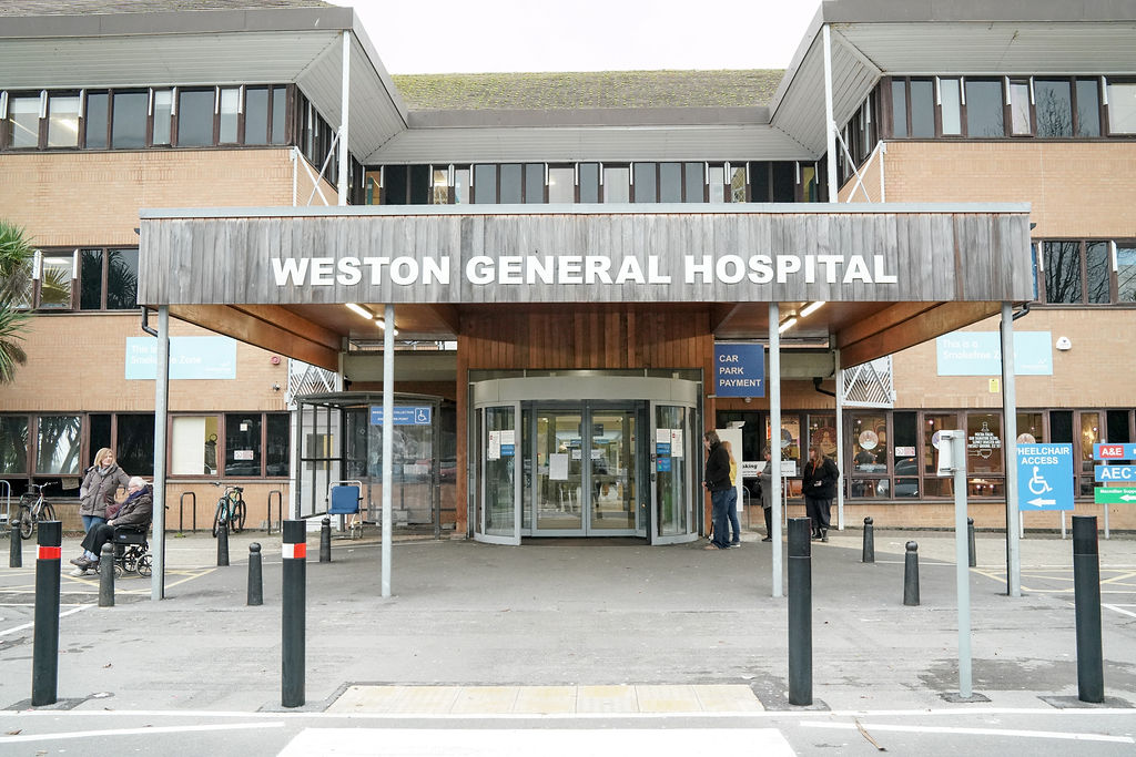 Front entrance to Weston General Hospital.